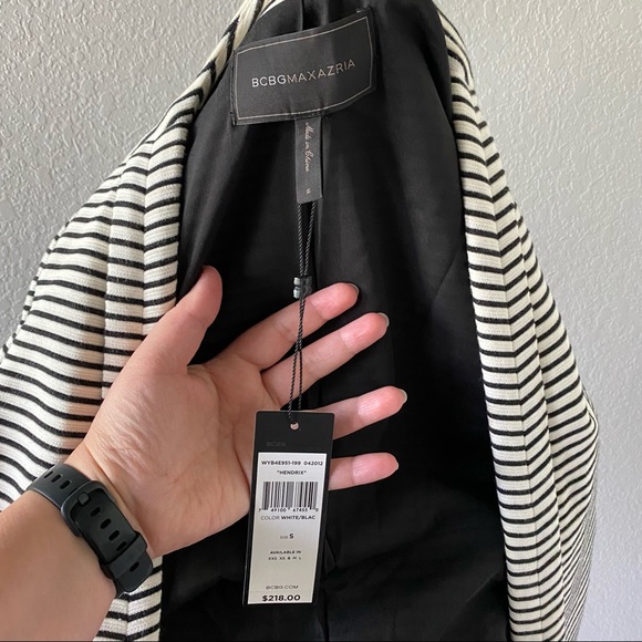 BCBGMaxAzria Jacket Blazer Black And White Stripes Size Small - Picture 14 of 14